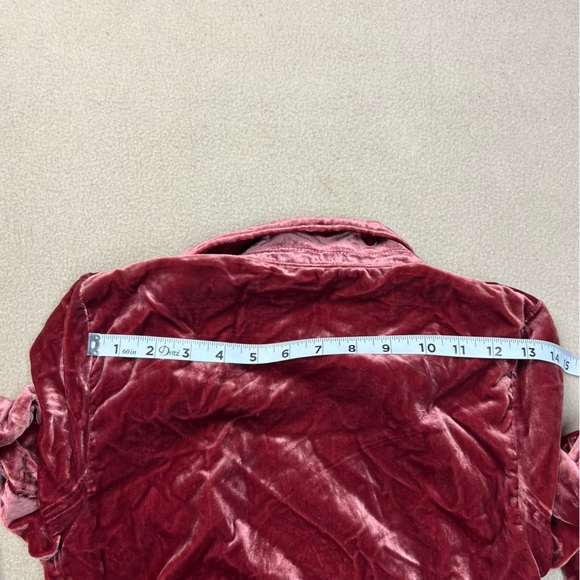 By Anthropologie Blazer Womens XXS Raspberry Velvet Tulip-Back Open Front NWT - Picture 9 of 9